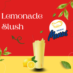 Chilled Sonic Lemonade Slush blending sweet and tart notes for a zesty refreshment