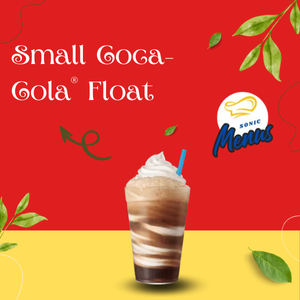 Small Coca Cola® Float featuring classic Coca Cola® soda poured over rich, creamy vanilla ice cream in a chilled cup